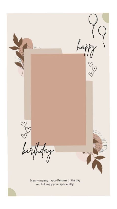 Best wishes... Happy Birthday Wishes Frame, Aesthetic Tumblr Backgrounds, Simple Drawing Ideas, Collage Photo Frame Design, Happy Birthday Icons, Happy Birthday Clip, Special Birthday Wishes, Bday Wishes, Birthday Icon