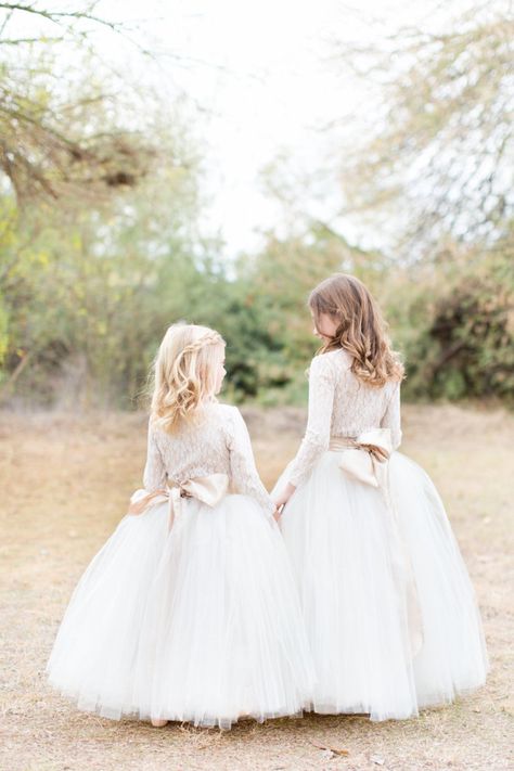 Beautiful Winter Wedding in Arizona | Amy & Jordan Photography | Bridal Musings Wedding Blog Flower Girl Dresses Winter, Winter Flower Girl Dress, Winter Flower Girl, Fall Flower Girl, Flower Girl Outfits, Dressed In White, Dresses Winter, Secret Garden Wedding, Scotland Wedding