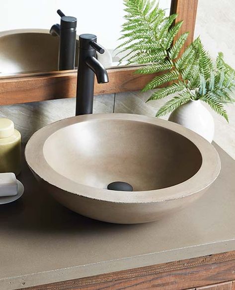 Bathroom Main, Concrete Bathroom Sink, Concrete Vessel Sink, Wall Mounted Bathroom Sinks, Copper Vessel, Concrete Bathroom, Wall Mounted Sink, Undermount Bathroom Sink, Vanity Ideas