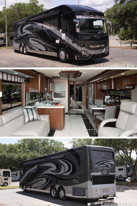 Motor Homes For Sale, Luxury Rv Living, Travel Trailer Living, Fifth Wheel Campers, Bed Design Ideas, Luxury Motorhomes, Class A Rv, Class A Motorhomes, Rv Homes