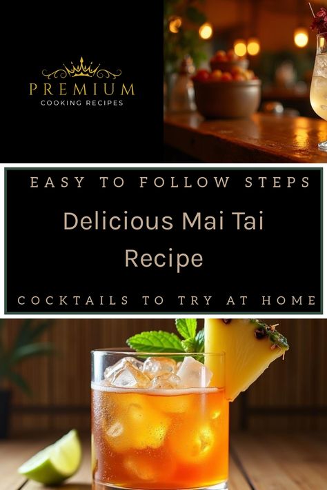 Indulge in a tropical escape with this Mai Tai recipe that promises to transport your taste buds to paradise. Whether you're seeking a refreshing sip of summer or aiming to perfect the art of mixology with this classic tiki cocktail, allow yourself to be whisked away by the exotic flavors and vibrant colors in every pour. Treat yourself to a moment of bliss as you enjoy the delightful fusion of rum, citrus, and almond syrup expertly blended in each tantalizing glass. Mai Tai Cocktail Recipes, Almond Syrup, Mai Tai Recipe, Mai Tai Cocktail, Tiki Drink, Tiki Cocktail, Daiquiri Cocktail, Aged Rum, Cocktails To Try