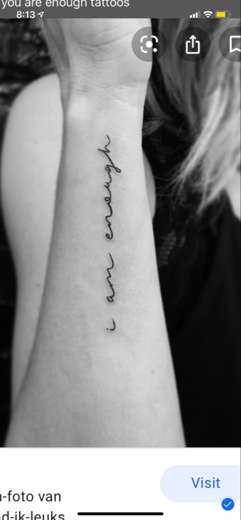 Tattoo Ideas I Am Enough, You’re Enough Tattoo, Good Enough Tattoo, Begin Again Tattoo, Side Arm Tattoos For Women Quotes, More Than Enough Tattoo, I Am Enough Quotes Tattoo, You Are Enough Tattoo, I Am Enough Tattoo