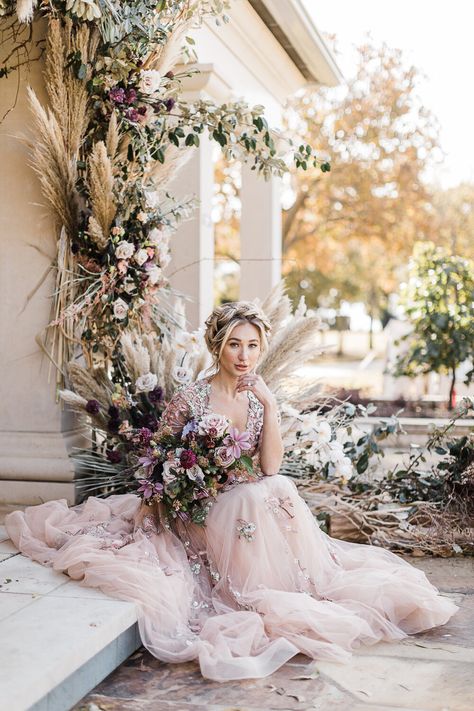 Mauve Boho Wedding, Lavender Boho Wedding, Nikkah Decor, The Olana, Three Birthday, Southern Charm Wedding, Bridal Backdrops, Purple Blush, Blush Wedding Dress