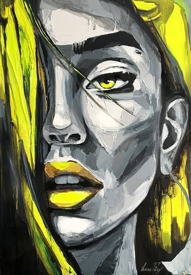 Acrylic Painting Ideas Portrait, Nymph Painting, Portrait Painting Ideas, Self Portrait Painting, Face Art Painting, Acrylic Portrait, Face Artwork, Abstract Portrait Painting, Abstract Face Art