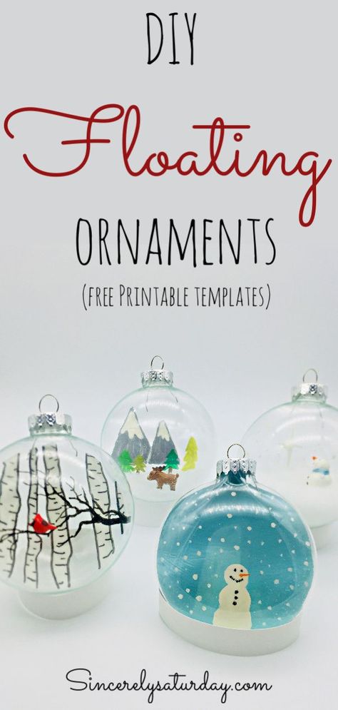 Make these super easy DIY floating ornaments just in time for the holiday season. You don't need anything fancy to make them. Honestly, I can not stand how freakin cute they turned out! DIY Christmas ornaments. Floating ornaments. DIY floating ornaments. How to make floating ornaments. Easy DIY Christmas decor. #DIY #craft #Christmascraft #floatingornaments #easydiy #holidaydecor #easyholidaydiy #funcraft #sincerelysaturdayblog Floating Ornaments Diy, Floating Christmas Ornaments, Easy Diy Christmas Decor, Clear Ornament Balls, Easy Holiday Diy, Fall Pinterest, Floating Ornaments, Diy Christmas Decor, Clear Ornaments