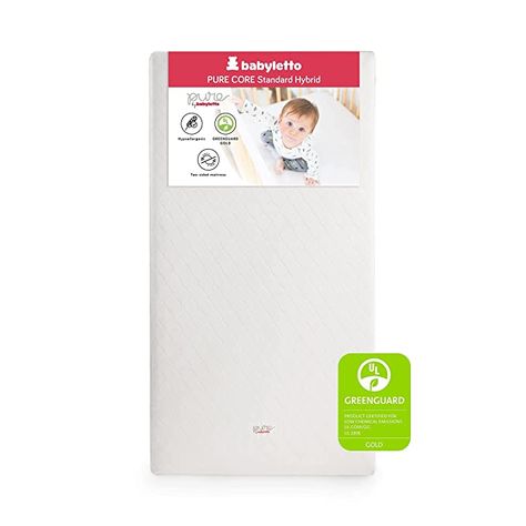 Amazon.com : Babyletto Pure Core Crib Mattress, Hybrid Quilted Waterproof Cover, 2-Stage, Greenguard Gold Certified : Baby Dresser Inspiration, Best Crib Mattress, Mini Nursery, Baby Shopping List, Best Crib, Aesthetic Galaxy, Baby Shopping, Baby Activities, Mini Crib