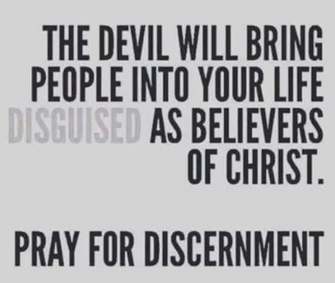 The devil will bring people into your life disguised as believers of Christ. Pray for discernment. #KWMinistries Vertrouw Op God, Fake Christians, Soli Deo Gloria, Gods Grace, Religious Quotes, Verse Quotes, Bible Inspiration, The Devil, Quotes About God