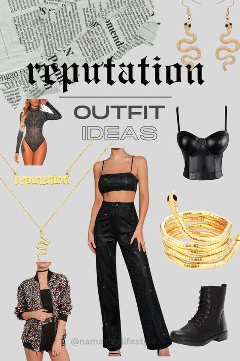 Taylor Swift Eras tour outfit ideas if you're a Reputation Stan! 🐍 #darkfashion #blackoutfit #taylorswift #reputation #repera #erastour Reputation Outfit Ideas Taylor Swift, Taylor Swift Concert Reputation Outfit, Amazon Eras Tour Outfits, Eras Tour Outfits Cold Weather, Taylor Swift Outfits Concert Reputation, Reputation Taylor Swift Outfits Ideas, Reputation Eras Tour Outfit Ideas, Eras Tour Outfits Reputation, Eras Tour Reputation Outfit