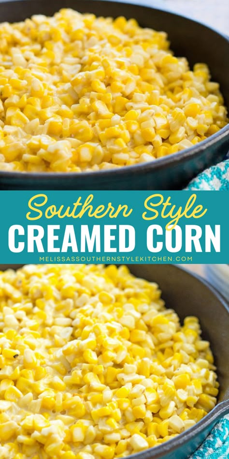 A Southern-style creamed corn recipe is a side dish idea that can impress your family! This simple summer side dish is rich with its silky cream. Save the BEST creamed corn recipe to share with your guests during any gathering! Southern Creamed Corn, Canned Corn Recipes, Sweet Cream Corn, Homemade Cream Corn, Corn Recipes Side Dishes, Sweet Corn Recipes, Utah Food, Creamed Corn Recipes, Cream Corn