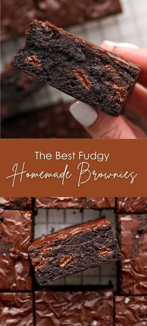 The Best Fudgy Homemade Brownies – Yummy and fully Fudgy Homemade Brownies, Fudgy Brownie Recipe, Brownies Cookies, Fudgy Brownie, Homemade Brownies, No Bake Brownies, Brownie Recipe, Vegan Dessert, Fudgy Brownies