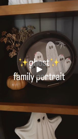 132K views · 21K reactions | 👻Ghost family portrait👻 Such a fun and easy diy for you or your kids! Make a generic little family or customize it to fit your own (we have four girls, hence the 🎀)! Thank you so much for the inspo, @andrea.nelson.art 

**Supplies I used are linked in my Amazon Storefront under
“Fall/Halloween”

✨Ghost Family Portrait✨
- paper (I used construction paper, could also use card stock)
- white acrylic paint (I put mine in a bottle from Dollar Tree for an easier pour, could totally do it straight from the bottle)
- squeegee (or an old credit/debit/gift card works!)
- frame (mine was $10 from Hobby Lobby)
- markers (for eyes/any detailing- I used acrylic markers)

👻Trace the shape of the frame over paper so you know how much space you’re working with.

👻Squeeze h Halloween Ghost Family, Andrea Nelson Art, Mansion Party, Ghost Family, Halloween Wood Crafts, Scary Decorations, Acrylic Markers, Halloween Window, Caramel Recipes