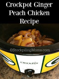 Crockpot Ginger Peach Chicken Recipe is the perfect freezer meal to make for dinner because it is so tasty and easy! Ginger Peach Chicken, Peach Chicken, Paleo Slow Cooker, Honey Pork, Recipe Pork, Slow Cooker Freezer Meals, Freezer Meal Planning, Ginger Peach, Coconut Aminos