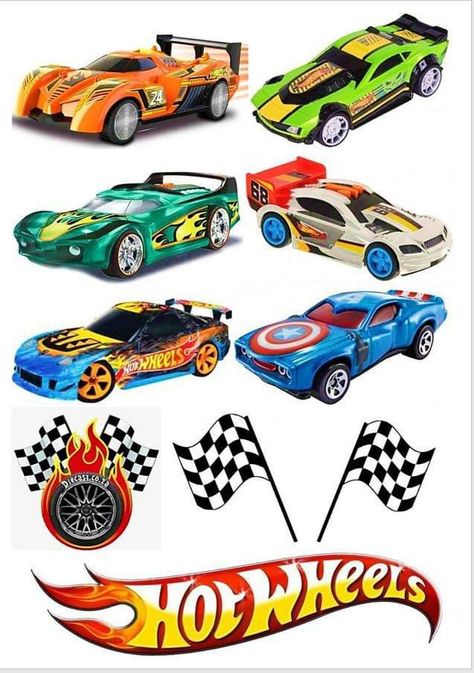 Hot Wheels Diy, Bolo Hot Wheels, Safari Baby Shower Cake, Paw Patrol Stickers, Hot Wheels Cake, Diy Cake Topper Birthday, Party Favors For Kids, Hot Wheels Birthday, Hot Wheels Party