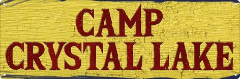 Camp Crystal Lake, Personalized Wall Decor, Lake Signs, Crystal Lake, Vintage Metal Signs, Sign Wall, Plaque Sign, Styl Vintage, Sign Art