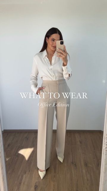 M A R I A N N A on Instagram: "WHAT TO WEAR | Office Edition Sometimes less is more. Links to all available items on my LTK Shop - Link in bio & highlights 🤍 Comment below your favourite look ✨ Sharing the codes for the @zara items below x 1st look | @zara trousers 8311/752/721 & shirt 4437/043/712 3rd look | @zara white blazer 7553/460/712 & @massimodutti zipped hem trousers 5007/505/800 4th look | @zara black blazer 8125/420/800 Bag (old) @massimodutti . . . . . #officewear #workwear #wo Zara Satin Shirt Outfit, White Satin Shirt Outfit Classy, Zara Office Outfit, Oversized Satin Shirt Outfit, White Satin Shirt Outfit, Zara Trousers Outfit, Black Satin Shirt Outfit, Black And White Blazer Outfit, Zara White Blazer