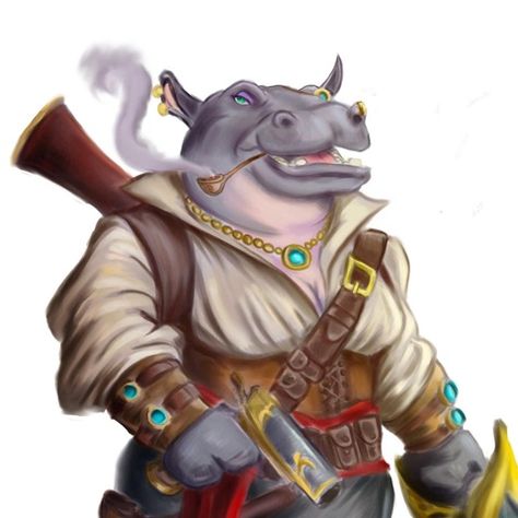 Dnd Giff Spelljammer, Dnd Hippo Race, Spell Jammer Character Art, Spelljammer Characters, Spell Jammer, Hippo Character, Dnd Pirate, D D Races, D D Character Ideas