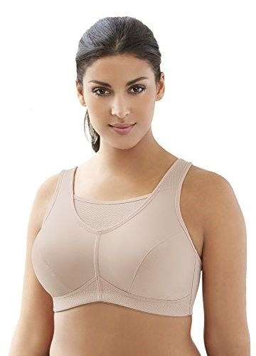 Glamorise No Bounce Back-Closure Sports Bra - 1066, Women's, Size: Dd, Beige Full Support Sports Bra, Plus Size Camisoles, Underwire Sports Bras, Supportive Sports Bras, Camisole Bra, Plus Size Sports Bras, Full Coverage Bra, Plus Size Bra, Sport Bra