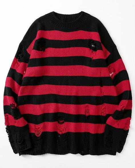 Sweaters pike no others !😻 Striped Sweaters, Ripped Sweater, Oversized Sweater Women, Pull Oversize, Sweaters Women, Winter Pullover, Harajuku Streetwear, Unisex Sweater, Oversized Pullover