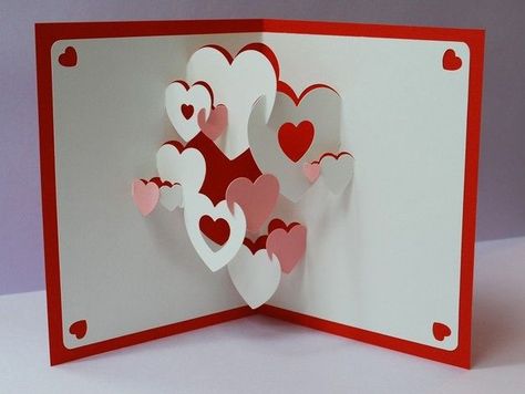 Hearts 3D Pop-up Greeting Card #love #heart #3dcard #Greeting http://www.3dcards.com.au/ Heart Pop Up Card, Pop Up Christmas Cards, Diy Pop Up Cards, Pop Up Card Templates, Diy Pop, Pop Up Greeting Cards, Cool Birthday Cards, Wedding Cards Handmade, 3d Cards