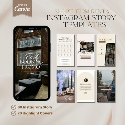 #Airbnb_Instagram_Feed #Ig_Story_Template_Aesthetic #Minimalist_Airbnb #Ig_Story_Template Airbnb Instagram Feed, Ig Story Template Aesthetic, Ig Story Template, Newsletter Design Templates, Free Social Media Templates, Social Media Kit, Types Of Social Media, Rental Business, Social Media Poster