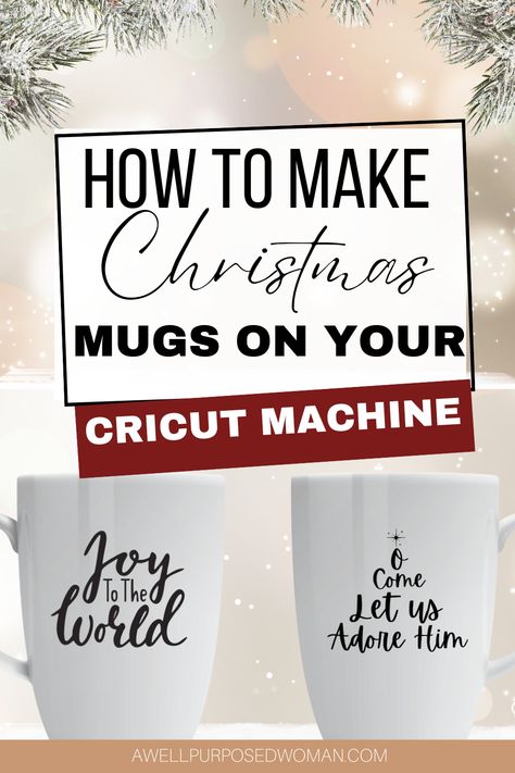 Learn how to make mugs with a Cricut but not a mug press in this step by step tutorial. Did you know you can make personalized mugs using a Cricut even if you don't have a Mug Press? Today we are going to be making mugs for Christmas! Personalized Mugs Diy, Christmas Mugs Cricut, Cricut Coffee Mug Ideas, Cricut Mug Ideas, Christmas Mug Ideas, Mugs Cricut, Mugs For Christmas, Personalize Mugs, Mason Jar Lids Crafts