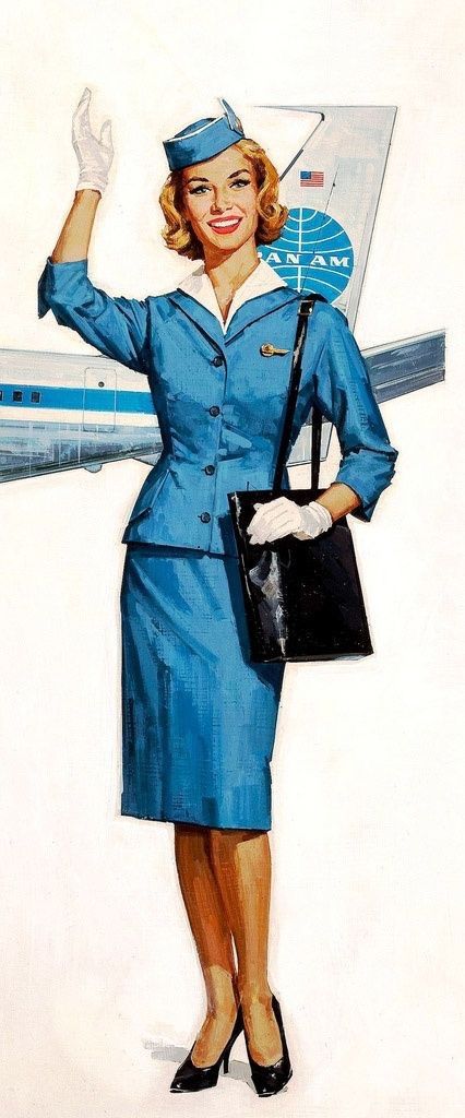 Pan Am stewardess Pan Am Stewardess, Vintage Airline Posters, Flight Attendant Uniform, Flight Attendant Life, Pan Am, Come Fly With Me, Pan American, Vintage Airlines, Tea Leaf