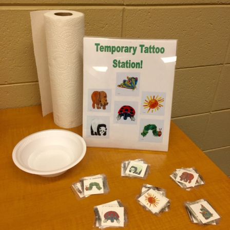 Temporary Tattoo Station Birthday Party, Nirvana Birthday, Eric Carle Birthday Party, Temporary Tattoo Station, Eric Carle Birthday, Eric Carle Party, Background For Kids, Seventh Birthday, Tattoo Station