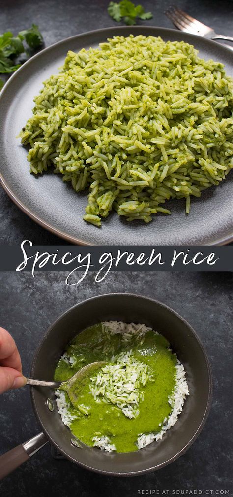 Green Rice Recipe, Rice Sauce, Plain Rice, Sauce For Rice, Good Recipe, Green Rice, Wfpb Recipes, Green Sauce, Funko Pop Vinyl