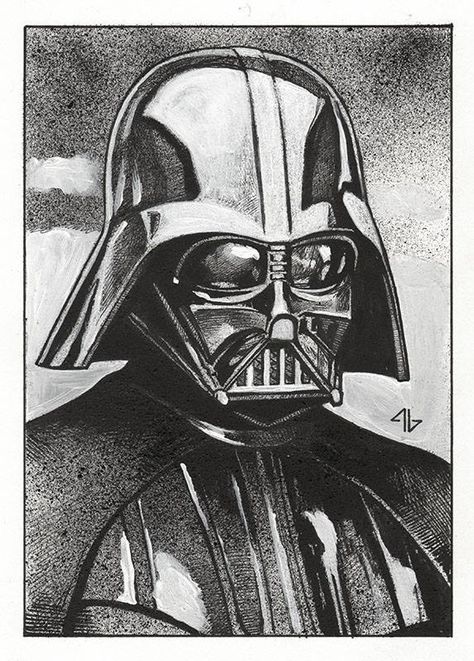 Star Wars - Darth Vader by Adi Granov * Darth Vader Cartoon, Darth Vader Tattoo Design, Darth Vader Drawing, Tattoo Skate, Darth Vader Quotes, Darth Vader Tattoo, Star Wars Art Drawings, Adi Granov, Alex Chung