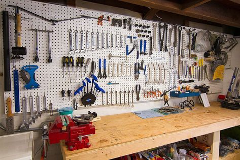 https://flic.kr/p/KW4u84 | The Home Bicycle Workshop Bicycle Workshop, Garage Business, Bicycle Garage, Gear Room, Bike Room, Bicycle Storage, Bicycle Shop, Workshop Organization, Bike Shed