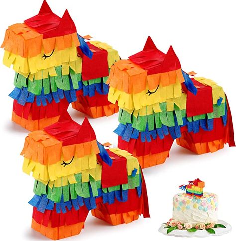 Amazon.com: Zhanmai Mini Donkey Pinatas 3 Pcs 3 x 3 x 0.8 Inches Rainbow Cinco De Mayo Pinata Little Donkey Decorations for Party Supplies Baby Shower Birthday Centerpieces Desktop Decoration : Toys & Games Mexican Piñatas, Mermaid Pinata, Mexico Crafts, Hamster Stuff, Mini Donkey, Piñata Ideas, Mini Pinatas, Decorations For Party, Pinata Party