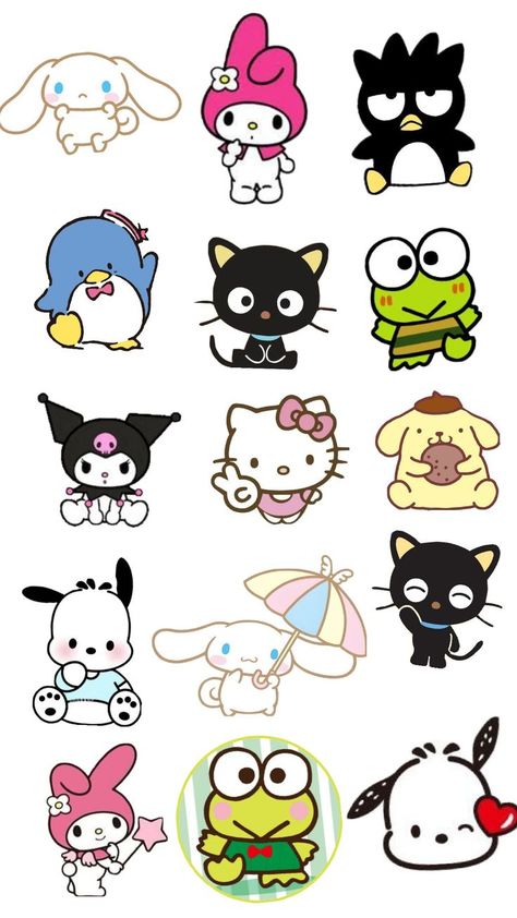 Sticker Album Diy, Cute Easy Doodles, Hello Kitty Crafts, Iphone Wallpaper Kawaii, Kitty Images, Hello Kitty Characters, Hello Kitty And Friends, Kitty Drawing