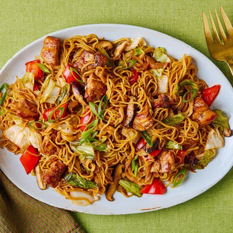 Chicken Yakisoba Recipe | Bon Appétit Chicken Yakisoba Recipe, Yakisoba Recipe Chicken, Easy Chicken Yakisoba, Yakisoba Sauce Recipe, Best Yakisoba Recipe, Costco Yakisoba Recipe, Chicken Soba Noodles Stir Fry, Chicken Yakisoba, Yakisoba Recipe