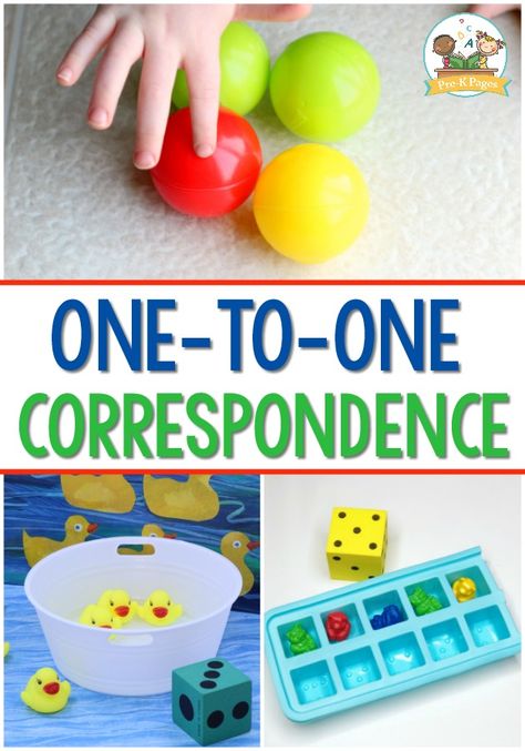 Pre-K Math: One-to-One Correspondence Activities for Preschool Object Counting Activities, Teaching One To One Correspondence, One To One Correspondence Activities Preschool, Math Concepts For Preschool, 1:1 Correspondence Activities Preschool, One To One Correspondence Preschool, Numeracy Activities Preschool, One To One Correspondence Activities, Pre K Math