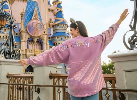 Jersey Top Outfit, Spirit Jersey Outfit, Disney Spirit Jersey, 50th Anniversary Logo, Theme Park Outfits, Cute Disney Outfits, 50th Anniversary Celebration, Anniversary Logo, Spirit Shirts