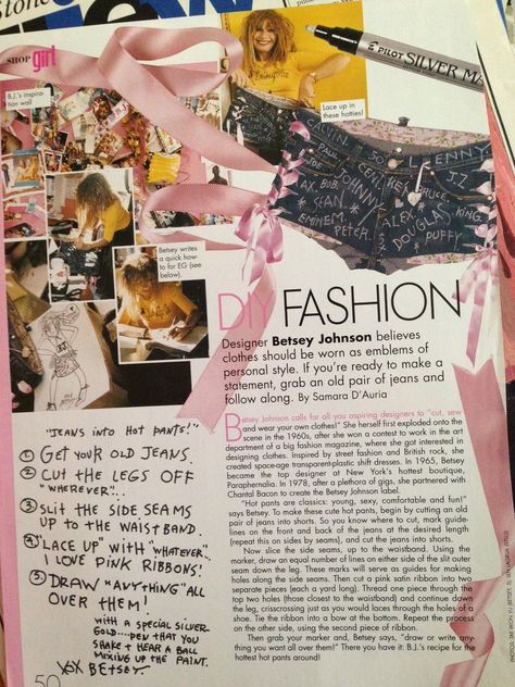 Diy Fashion Magazine, Graphic Fashion Design, Pink Magazine Aesthetic, Fashion Magazine Ideas, Betsey Johnson Aesthetic, Fashion Magazine Layout Design, Pink Magazine, Fashion Zine, Magazine Diy