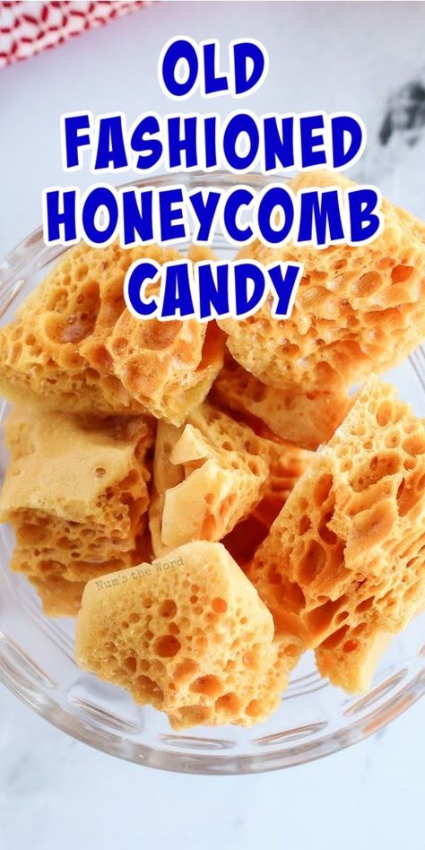 Honeycomb Candy Recipes, Hot Air Candy Recipe, Wisconsin Fairy Food 12 Tomatoes, Fruity Candy Recipes, Honeycomb Candy Recipe Homemade, Homemade Honey Candy, Honeycomb Toffee Recipe, Candy Made From Honey, Diy Honeycomb Candy