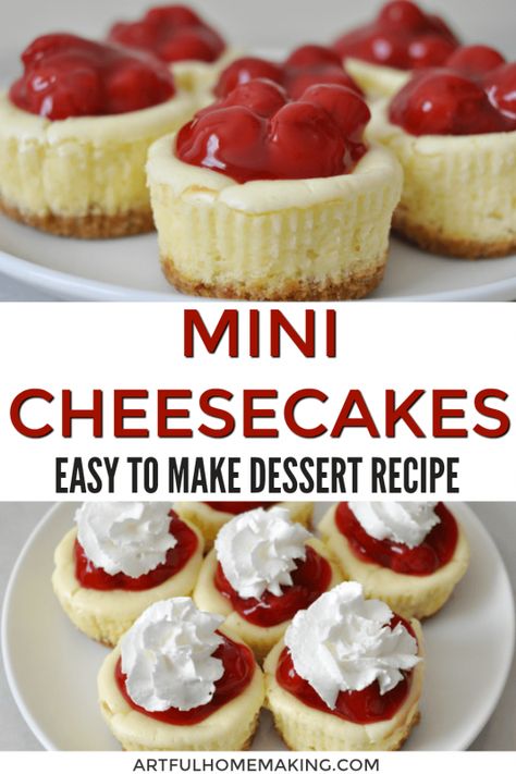 Mini Muffin Pan Recipes, Mini Cheesecakes Recipe, Mini Muffin Tin Recipes, Easy Cheesecake Recipe, Muffin Pan Recipes, Mini Cheesecakes Easy, Individual Cheesecakes, Mini Cheesecake Recipes, Easy Dessert Recipe