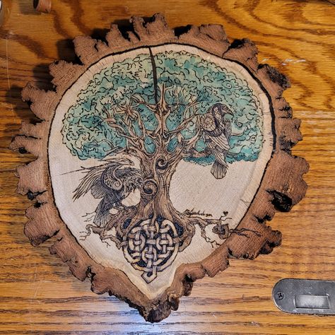 Pyrography & Watercolor Art Planning to put a finish on this later. #watercolor #mijellomissiongold #watercolorpainting #pyrographyart #pyrography #celtic #celtics #druid Pyrography Watercolor, Art Plan, Pyrography Art, Wood Works, Pyrography, Watercolor Art, Vintage World Maps, Watercolor Paintings, Art Collection