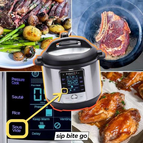 Try Instant Pot sous vide recipes from eggs, to steak, chicken, and pork. See the best and most easy IP sous vide dishes to try cooking with your sous vide model. | sipbitego.com #sousvide #instantpot #sousvidecooking Sous Vide Pulled Pork, Sous Vide Burgers, Sousvide Recipe, Instant Pot Sous Vide, Sous Vide Vegetables, Sous Vide Pork, Sous Vide Chicken, Sous Vide Steak, Sous Vide Egg