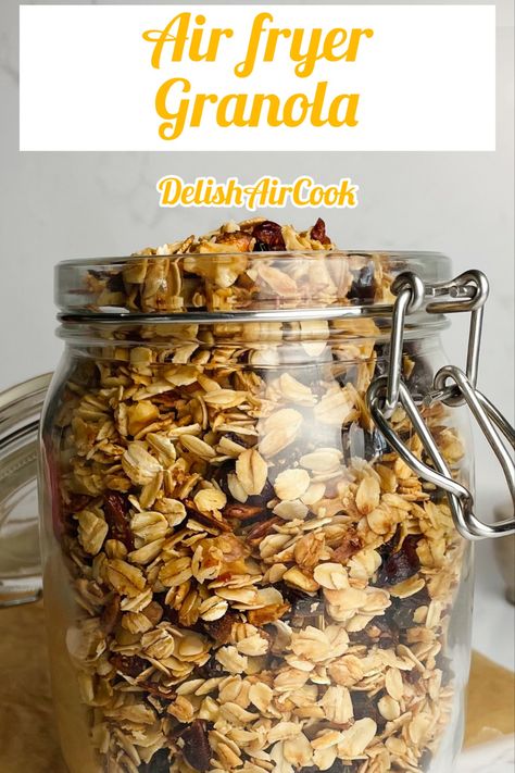 You can enjoy fresh granola without any additives or excess sugar with the help of your air fryer. 
I love making granola, it is my new "healthy addiction"! #delishaircook Air Fryer Granola, Making Granola, How To Make Granola, Food Business Ideas, Air Fryer Oven Recipes, Granola Recipes, Homemade Granola, Oven Recipes, Dried Fruits