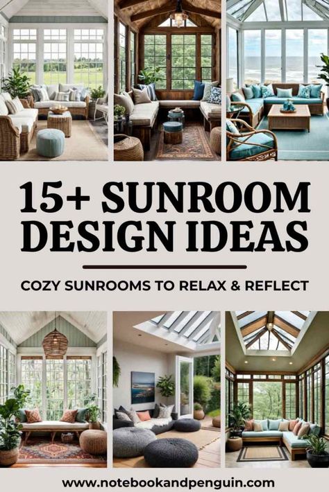 15+ Lovely Sunroom Ideas for Reading, Journaling & Relaxing Sunroom Design Ideas Cozy, Sunroom Wicker Furniture, Enclosed Porch Sunroom, Peaceful Decorating Ideas, Indoor Sunroom Furniture Ideas Cozy, Small Sunroom Decorating Ideas Indoor, Sunroom Front Of House, Relaxing Sunroom Ideas, Zen Sunroom