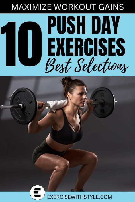 Frustrated with vague workout advice? Dive into our comprehensive list of 10 proven push day exercises. Take charge of your fitness journey effortlessly. Push Day Circuit, Push Exercises Gym, Push Day Workout Women Gym, Push Exercises For Women, Push Day Workout Gym, Push Workout Exercises, Push Day Workout Women, Push Day Exercises, Push Exercises