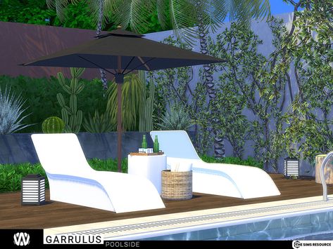 Sims 4 Backyard, Mod Pool, Sims 4 Garden, Ts4 Build Cc, Sims Kitchen, Sims Cc Furniture, Ts4 Lookbook, Backyard Chairs, Pool Bed