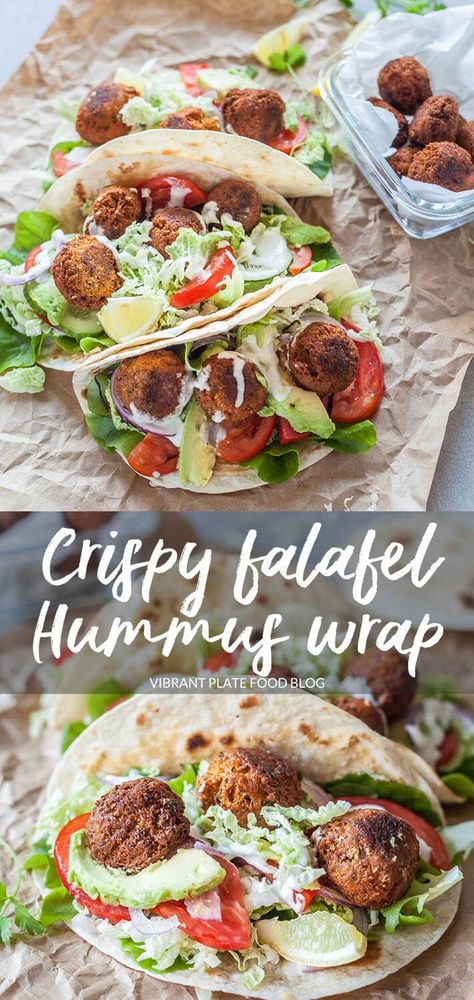 Vegetarian Falafel, Falafel Wrap Recipe, Vegan Falafel, Vegan Appetizer, Falafel Wrap, Hummus Wrap, Quick Lunch Recipes, Vegetarian Recipes Lunch, Healthy Food Habits