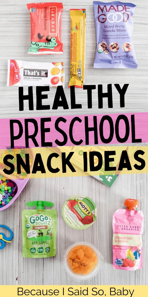 Preschool School Snack Ideas, Nut Free Preschool Snacks, Class Snacks Kindergarten Store Bought, Healthy Snacks To Send To School, Healthy Snacks Prepackaged, Snack Leader Ideas, Store Bought Snacks For School, Store Bought School Snacks, Day Care Snacks