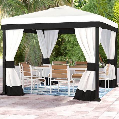 Sunjoy 10 Ft. W x 10 Ft. D Steel Patio Gazebo & Reviews | Wayfair Backyard Ambiance, Steel Gazebo, Outdoor Structure, Grill Gazebo, Outdoor Gathering, Gazebo Canopy, Fabric Canopy, Garden Dining, Aluminum Patio