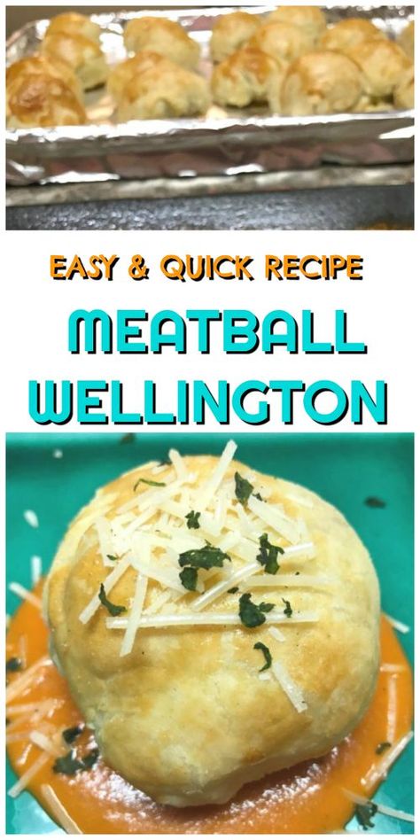 Meatball Wellington, Beef Wellington Bites, Ground Beef Wellington, Easy Beef Wellington, Wellington Recipe, Beef Wellington Recipe, Meatball Recipes Easy, Ground Beef Dishes, Meatballs Easy