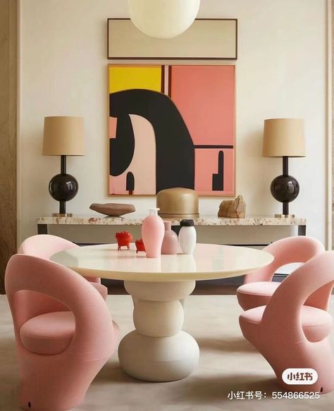 Memphis Furniture, Dining Room Colors, Apartment Decor Inspiration, Contemporary Interior Design, Cute Room Decor, Apartment Inspiration, Home Room Design, Dream House Decor, Interior Inspo