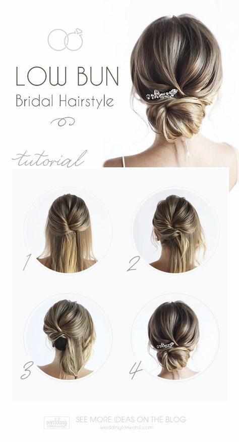 30 Timeless Bridal Hairstyles | Wedding Forward Bridal Hair Updo, Best Wedding Hairstyles, Homecoming Hair, Wedding Hair Inspiration, Great Hairstyles, Low Bun, Bridal Hairstyles, Chic Hairstyles, Penteado Cabelo Curto